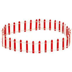 JJA Barrière en bois lumineuse (H9 cm) pour village Rouge Outlet