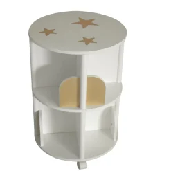 EMINZA Bibliothèque à roulettes enfant bois (H59 cm) Stars he Blanc Discount
