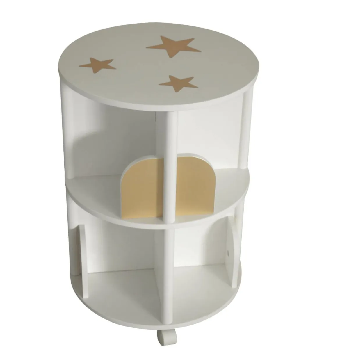 EMINZA Bibliothèque à roulettes enfant bois (H59 cm) Stars he Blanc Discount