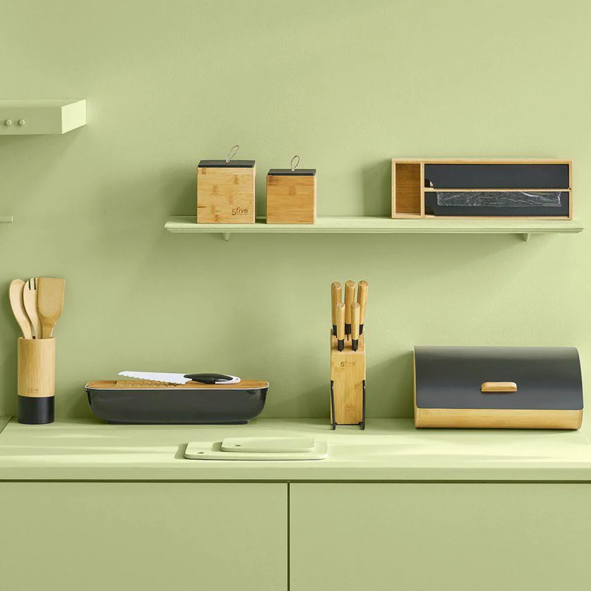 5 Five Simply Smart Bloc de 5 couteaux bambou Naturel Online