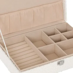 Atmosphera, cru017dateur d'intu017drieur Boite à bijoux bouclette (28 x 19 cm) Loe he Blanc Clearance