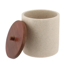 TENDANCE Boite à coton bois Acacia Naturel Beige New