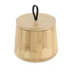 TENDANCE Boite à coton ronde en bambou (D11 cm) Hawaï Naturel New