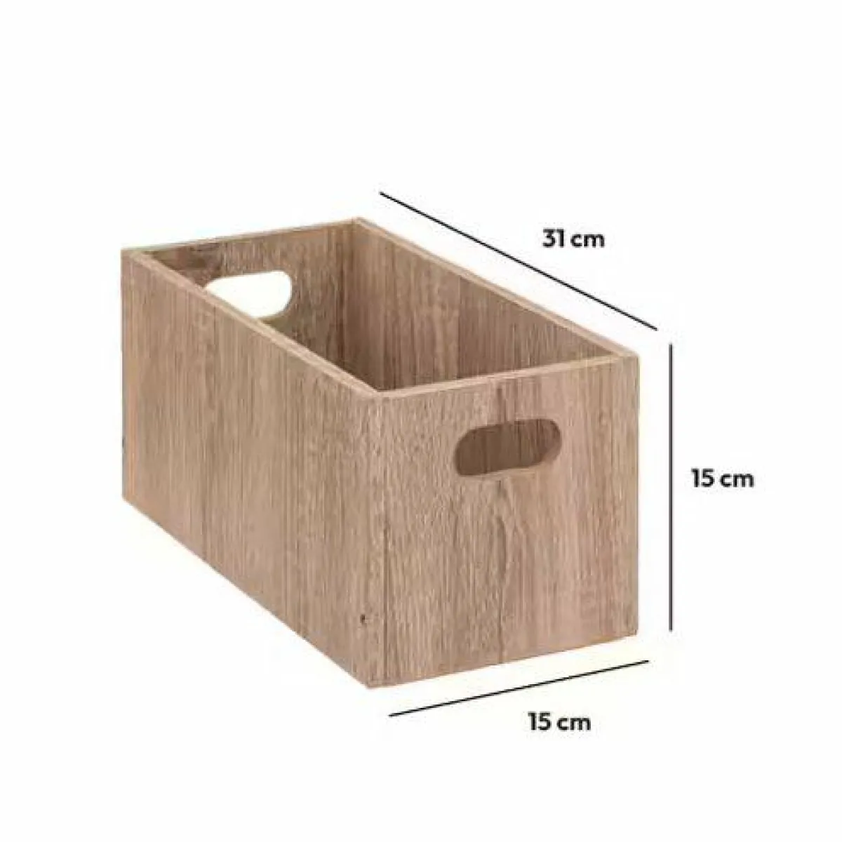 5 Five Simply Smart Boite de rangement (15 x 31 x 15 cm) Mano bois Naturel