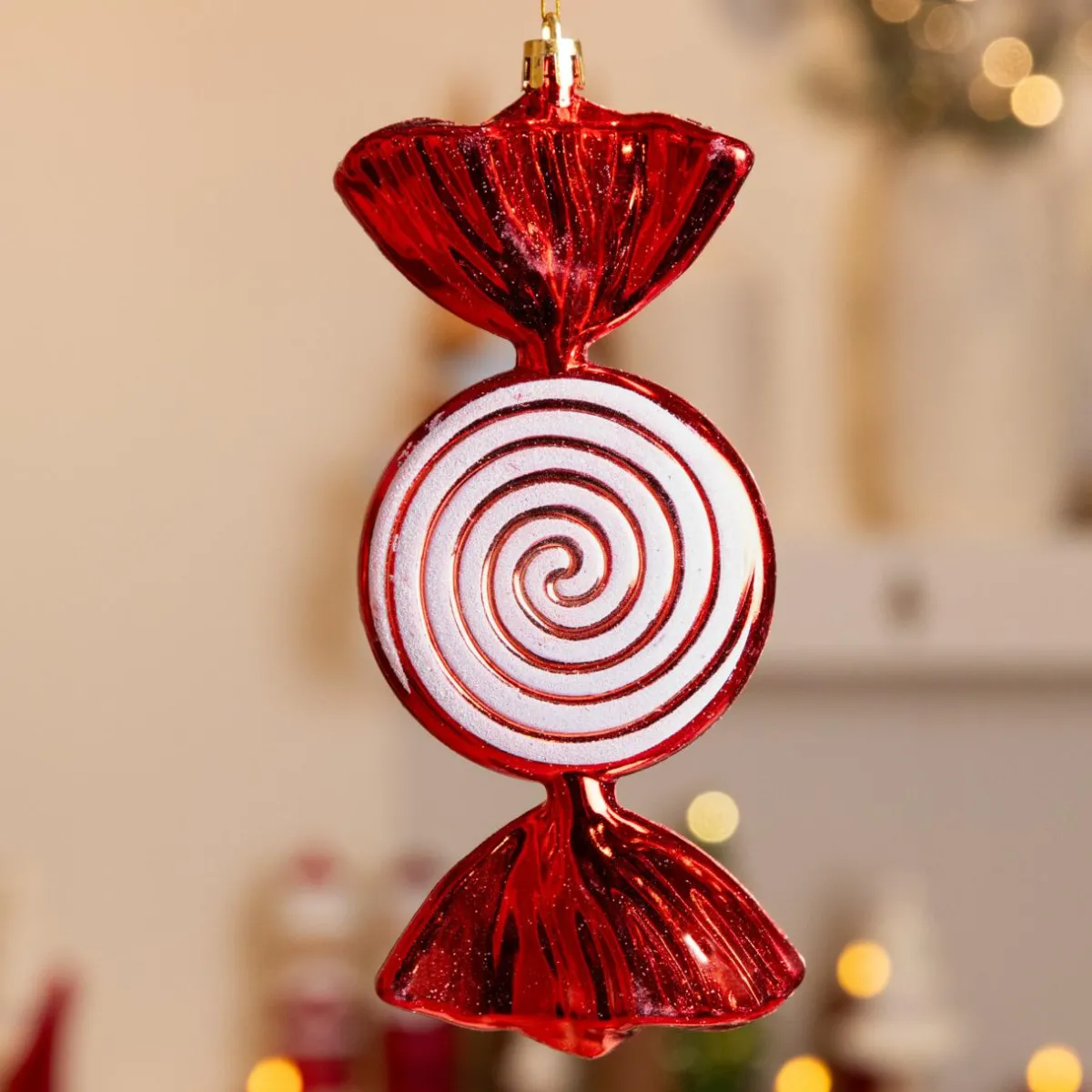 KAEMINGK Bonbon à suspendre (H18 cm) Hélice pailleté Rouge New