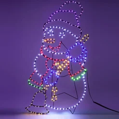 KOOPMAN Bonhomme de neige 326 LED (H90 cm) Néon effet flash Multicolore Best