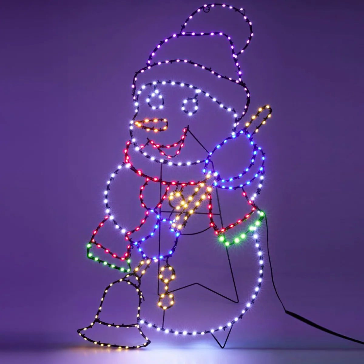 KOOPMAN Bonhomme de neige 326 LED (H90 cm) Néon effet flash Multicolore Best
