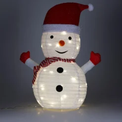 KOOPMAN Bonhomme de neige lumineux à piles (H68 cm) Pliable Blanc Online