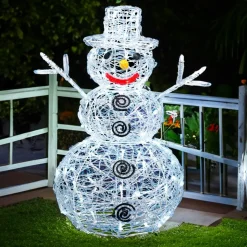 Feeric Lights & Christmas Bonhomme de neige lumineux 96 LED (H60 cm) Edmond Blanc froid Clearance