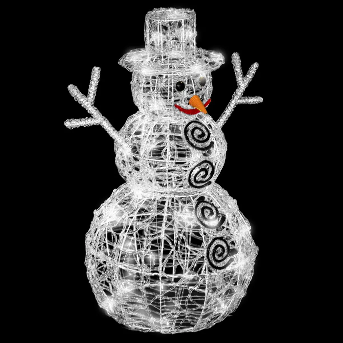 Feeric Lights & Christmas Bonhomme de neige lumineux 96 LED (H60 cm) Edmond Blanc froid Clearance