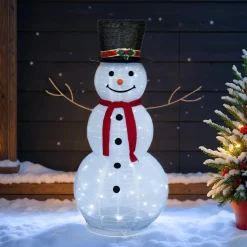 FEERIC LIGHTS Bonhomme de neige lumineux 100 LED (H120 cm) Stan Blanc froid Hot