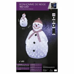Feeric Lights & Christmas Bonhomme de neige lumineux 160 LED (H80 cm) Topek Blanc froid Online