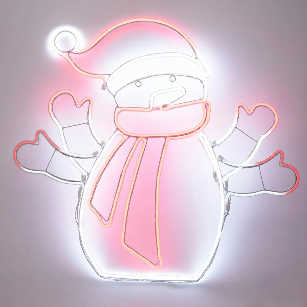 KOOPMAN Bonhomme de neige lumineux 588 LED (H61 cm) Néon Moov light Multicolore Outlet