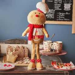 KAEMINGK Bonhomme pain d'épices debout (H57 cm) Camille écharpe Rouge Clearance