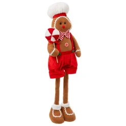 FEERIC LIGHTS Bonhomme pain d'épices (H85 cm) Marcel et jambes téléscopiques Rouge Outlet