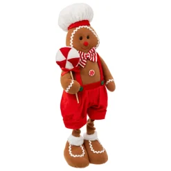 FEERIC LIGHTS Bonhomme pain d'épices (H85 cm) Marcel et jambes téléscopiques Rouge Outlet