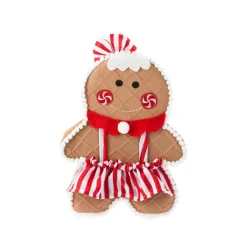 KOOPMAN Bonhomme pain d'épices (H30 cm) Sucrerie Festive Rouge Discount