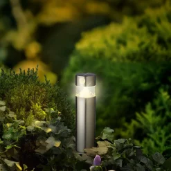 #N/A Borne de jardin solaire 150 lumens (H30 cm) Premium Argent Gris New