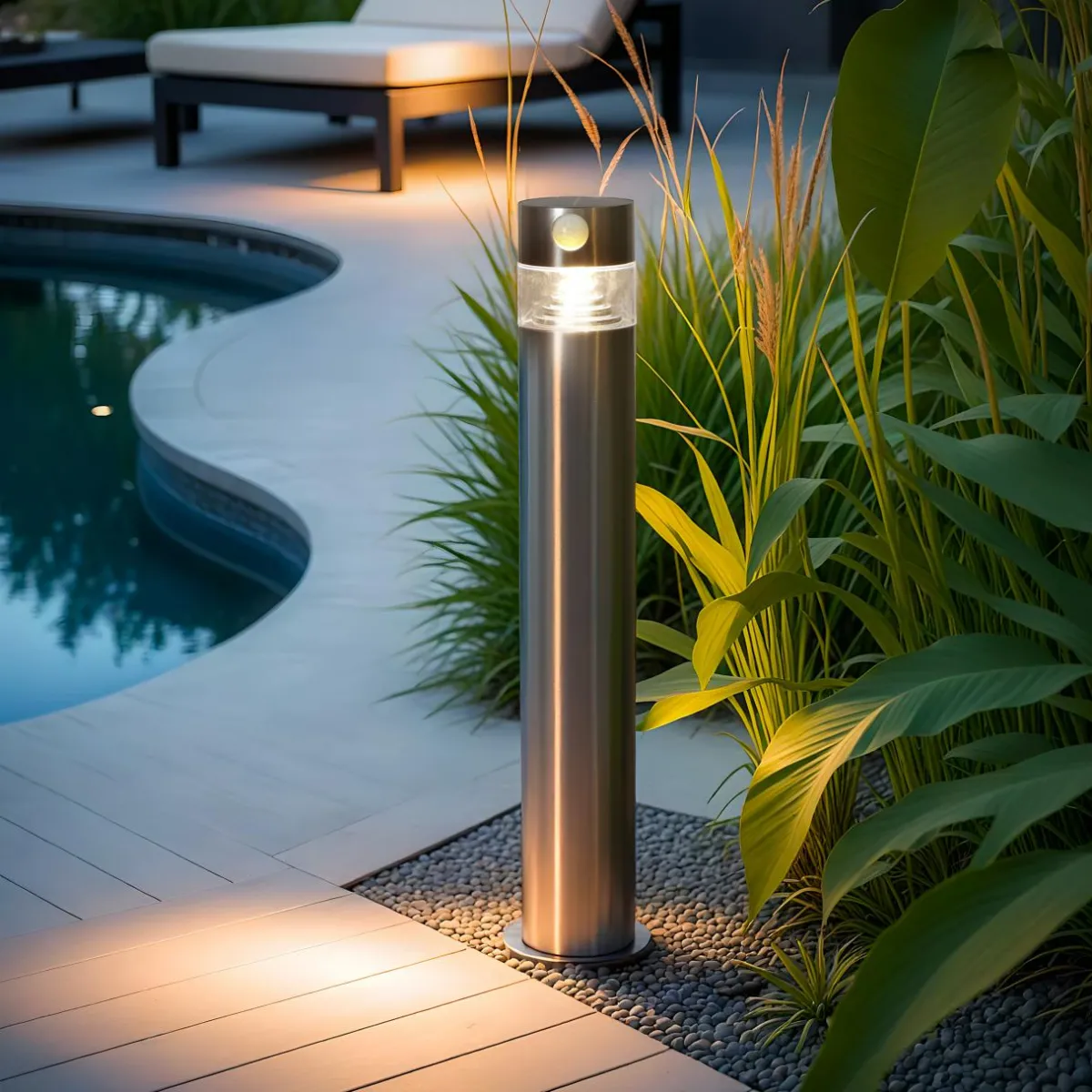 #N/A Borne de jardin solaire 150 lumens (H50 cm) Premium Argent Gris Discount