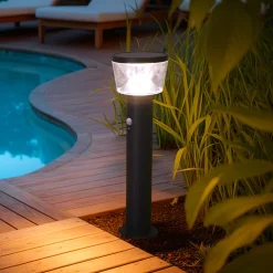 #N/A Borne de jardin solaire 600 lumens (H54 cm) Orion lux Gris Anthracite New