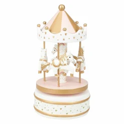 OSTARIA Boîte à musique enfant bois (H20 cm) Caroussel Rose Sale
