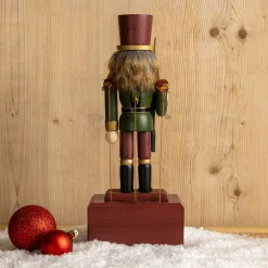 KAEMINGK Boîte à musique (H30 cm) Casse noisette Timothé la royauté Vert et Bordeaux Outlet