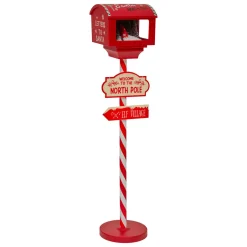 JJA Boîte aux lettres (H120 cm) Lutin et flocons de neige Rouge Clearance