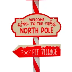JJA Boîte aux lettres (H120 cm) Lutin et flocons de neige Rouge Clearance