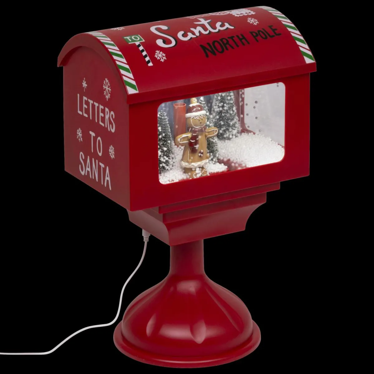 JJA Boîte aux lettres lumineuse à piles LED (H41 cm) Bonhomme de neige Rouge Outlet