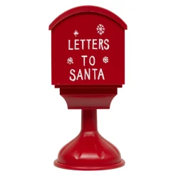 JJA Boîte aux lettres lumineuse à piles LED (H41 cm) Bonhomme de neige Rouge Outlet