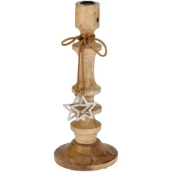 KOOPMAN Bougeoir en (H30 cm) Étoile de Noël Naturel Bois Best