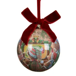 KAEMINGK Boule de Noël (D100 mm) Petits oursons Bordeaux Outlet