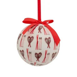 JJA Boule de Noël (D75 mm) Raquette de ski et blanc Rouge Clearance