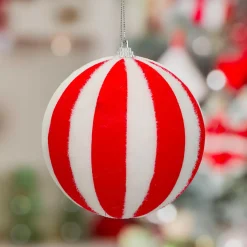 JJA Boule de Noël (D150 mm) Rayures et Blanc Rouge Online