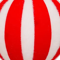 JJA Boule de Noël (D100 mm) Rayures et Blanc Rouge Outlet
