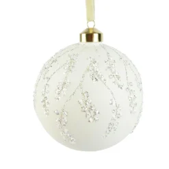 KAEMINGK Boule de Noël en verre (D120 mm) Tombée de neige Blanc Discount
