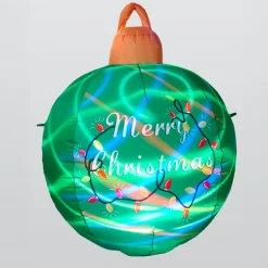 KOOPMAN Boule de Noël gonflable et lumineuse LED (D90 cm) Merry Christmas e Vert Clearance