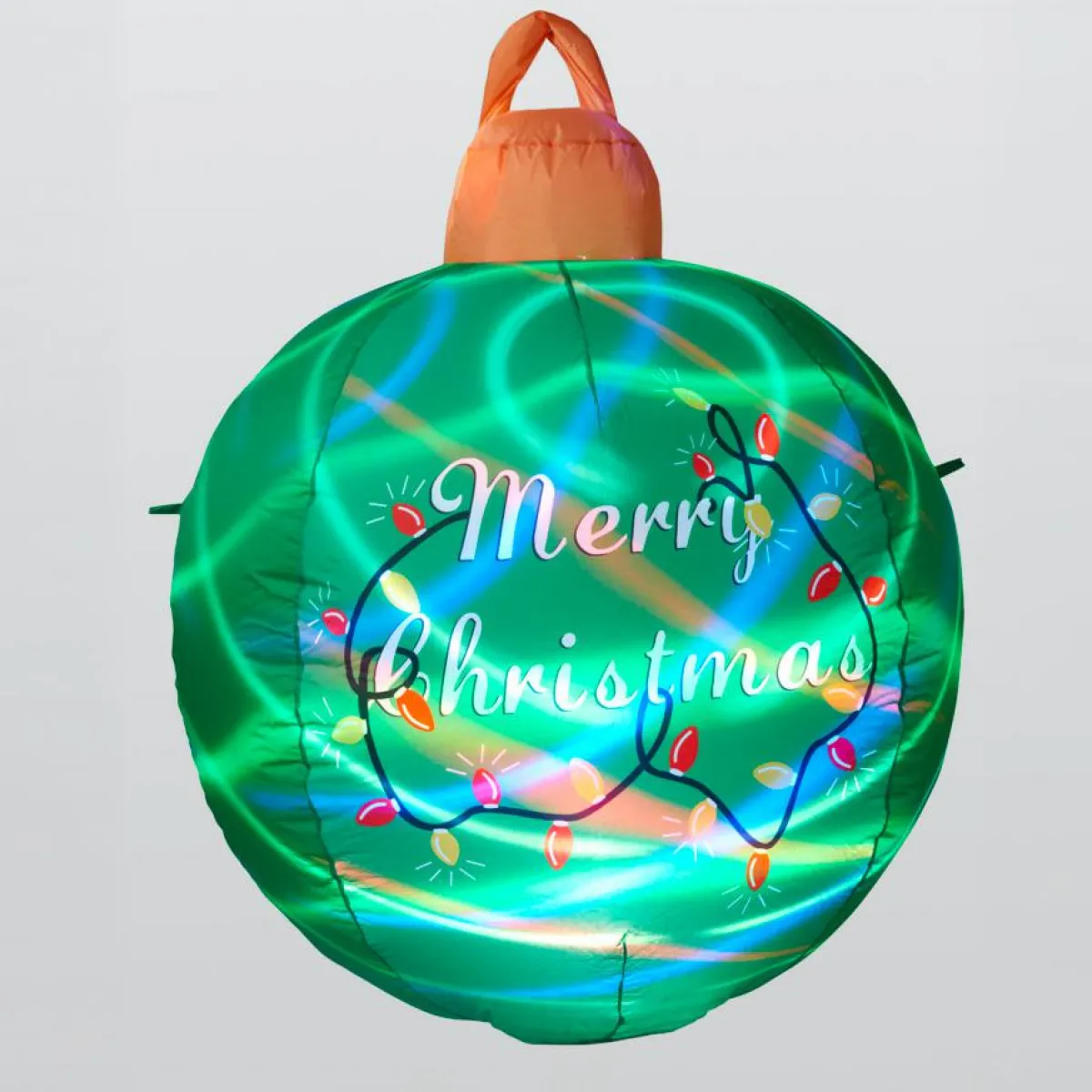 KOOPMAN Boule de Noël gonflable et lumineuse LED (D90 cm) Merry Christmas e Vert Clearance