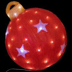 FEERIC LIGHTS Boule de Noël lumineuse solaire 60 LED (H38 cm) Étoile Blanc froid Rouge New