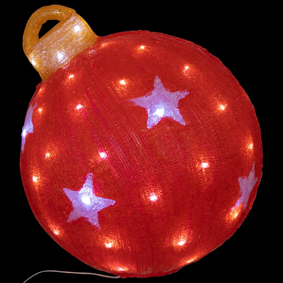 FEERIC LIGHTS Boule de Noël lumineuse solaire 60 LED (H38 cm) Étoile Blanc froid Rouge New