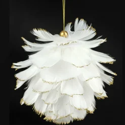 Feeric Lights & Christmas Boule douceur à suspendre (D10 cm) Plume Blanc Best