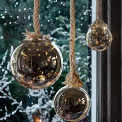 KAEMINGK Boule lumineuse à piles 40 LED (D20 cm) Glacée et blanc chaud Gris Sale