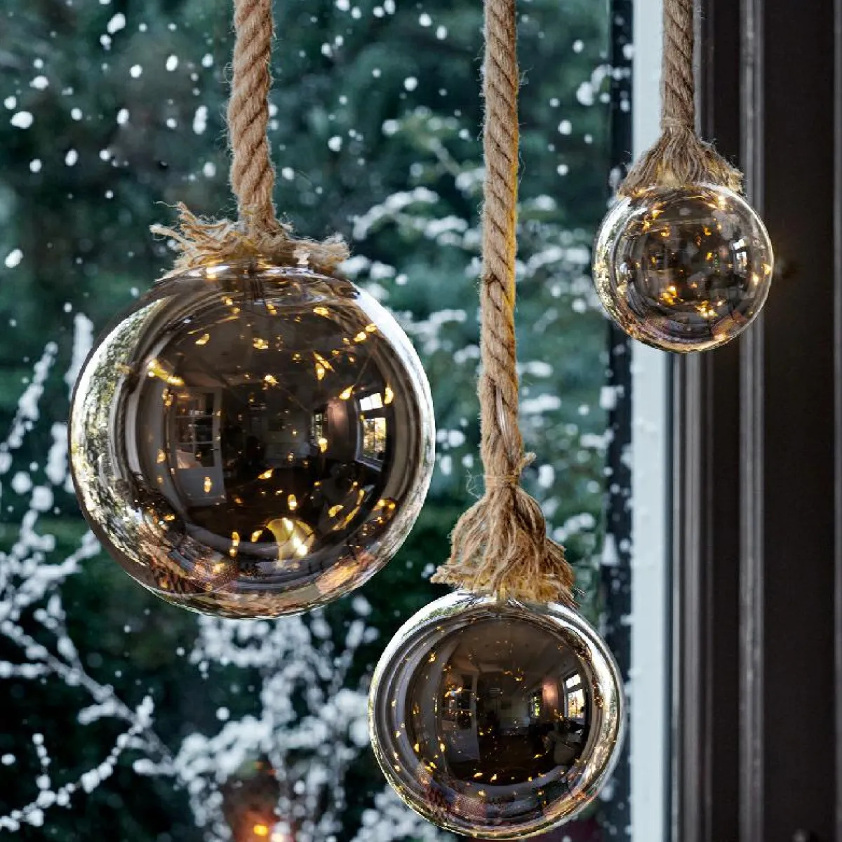 KAEMINGK Boule lumineuse à piles 40 LED (D20 cm) Glacée et blanc chaud Gris Sale