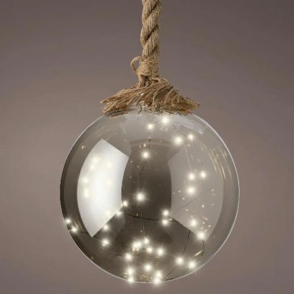 KAEMINGK Boule lumineuse à piles 40 LED (D20 cm) Glacée et blanc chaud Gris Sale