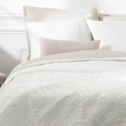 ATMOSPHERA Boutis et taies d'oreiller (240 x 260 cm) Arabesque Ivoire New