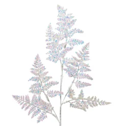 KAEMINGK Branche de feuille (H69 cm) Fougère Royale Irisée Blanc irisé New
