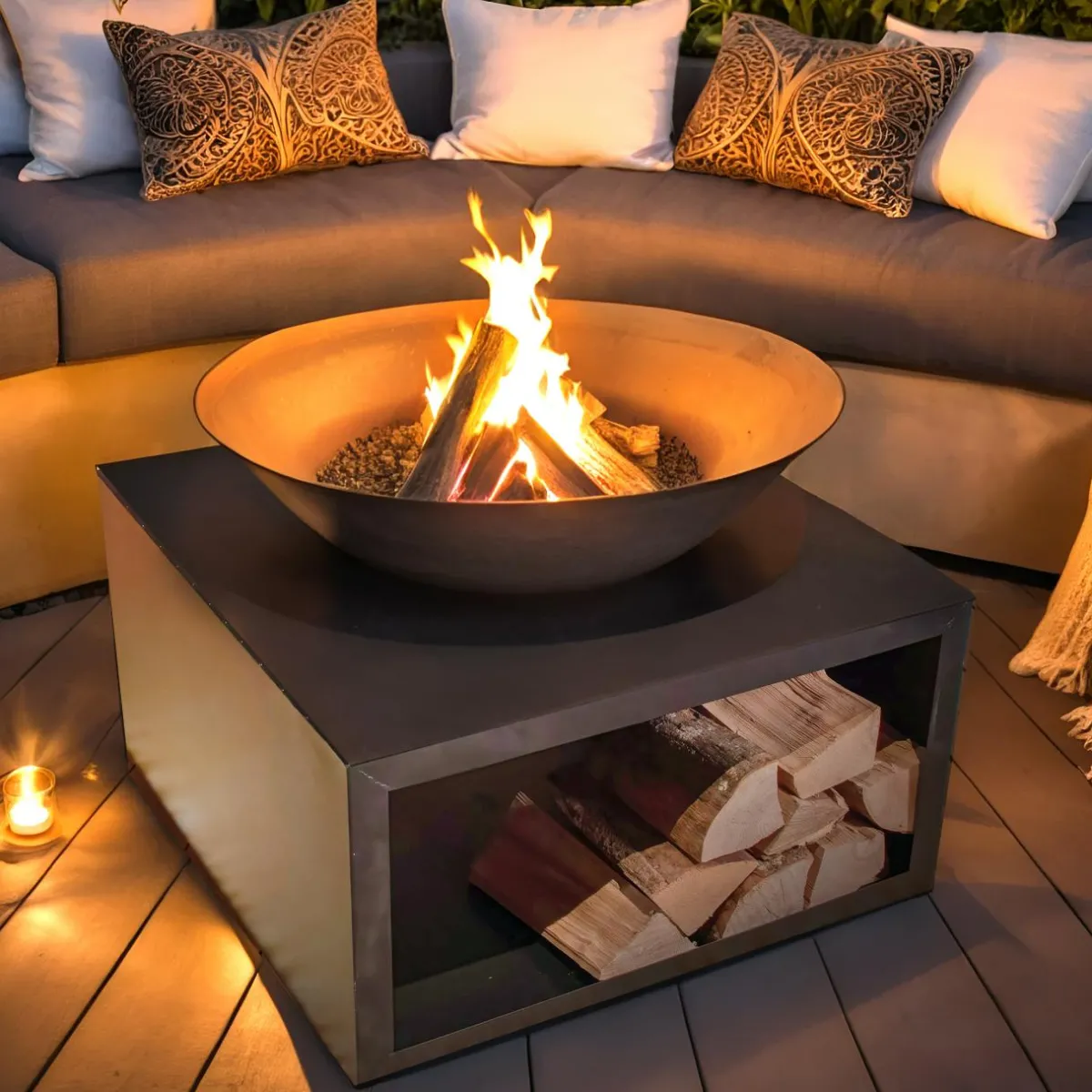 #N/A Brasero de jardin (D75 x H58 cm) Moderna Noir Discount