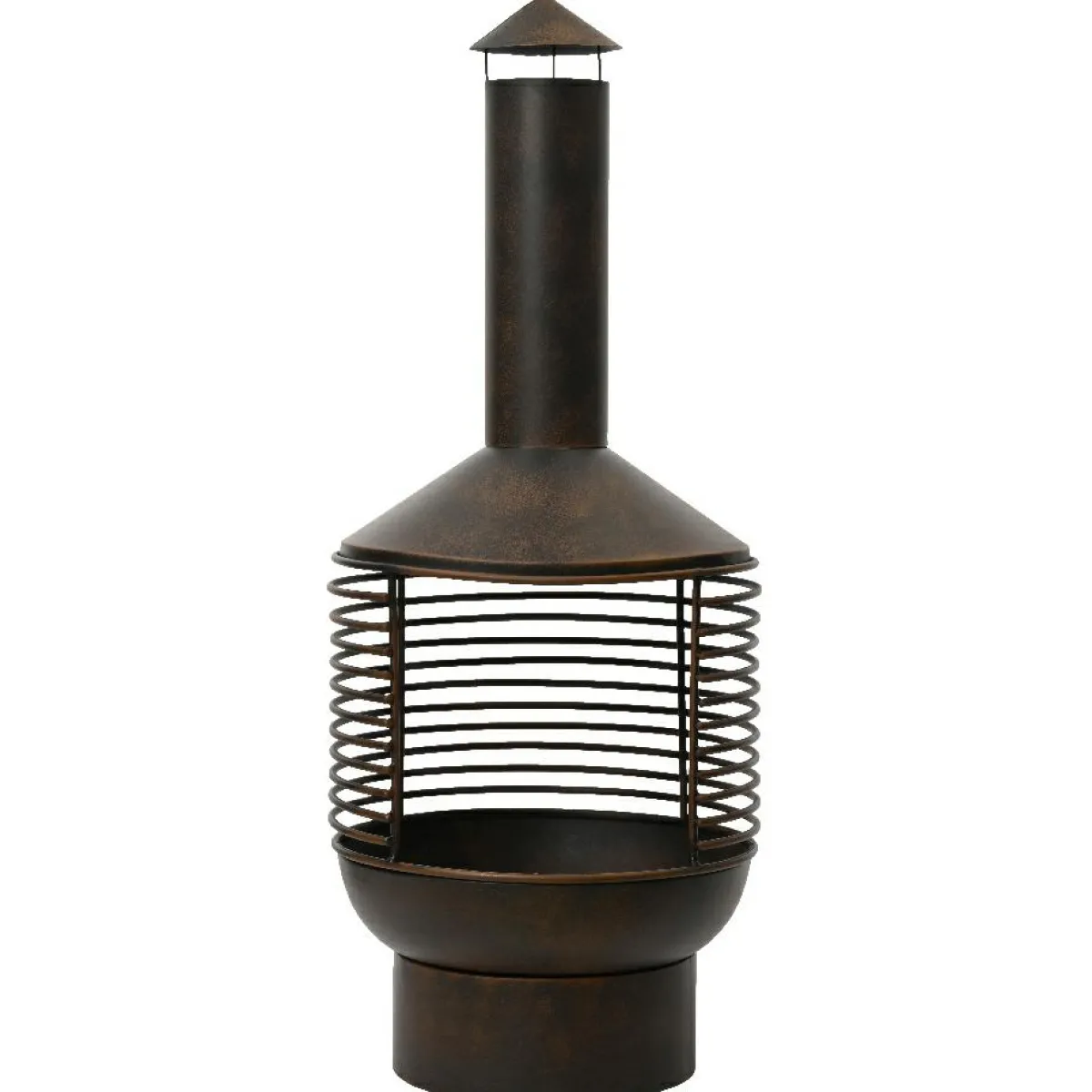 #N/A Braséro cheminée d'extérieur (D42 x H105 cm) Mérida Brun antique Marron Clearance