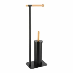 TENDANCE Brosse et dérouleur papier toilette Bambou Noir New