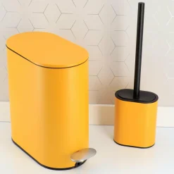 TENDANCE Brosse WC à tête plate Black Line Ocre/Noir Jaune ocre Outlet